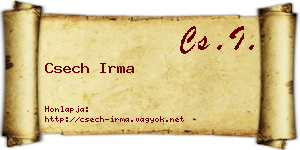 Csech Irma névjegykártya